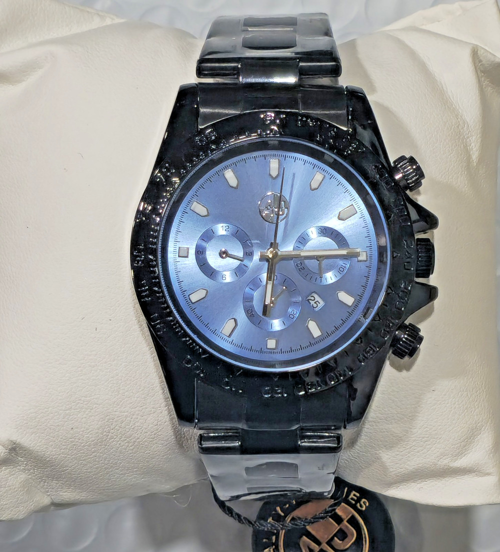 AJ Sports-Master Men's Quartz Chronograph Water-Resistant Blue Dial Watch